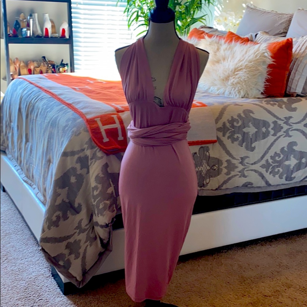 Maybe Pink Jersey Wrap Dress #284